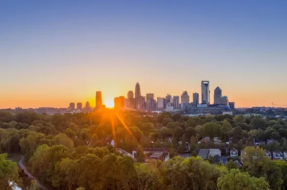 Raleigh, North Carolina skyline at sunrise